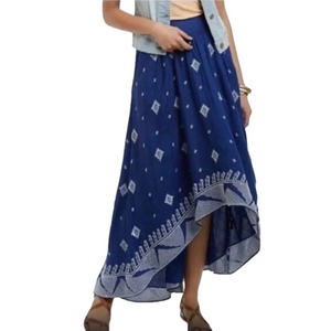 Floreat Anthropologie High-low Embroidered skirt